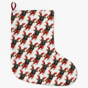 Grande Chaussette De Noël Papier à envelopper pour chien malinois de Noël