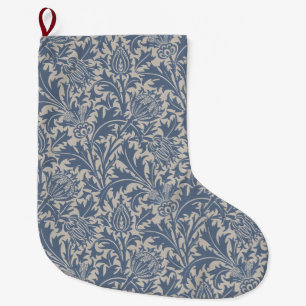 Grande Chaussette De Noël Papier peint Chardon Bleu Ardoise de William Morri