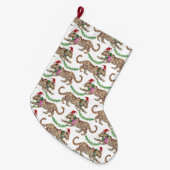 Grande Chaussette De Noël Parade de léopard de vacances Petite réserve de No (Devant (Accrochage))
