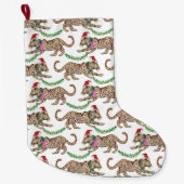 Grande Chaussette De Noël Parade de léopard de vacances Petite réserve de No (Devant)