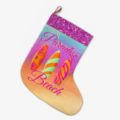 Grande Chaussette De Noël Paradise Beach Surfboards (Devant (Accrochage))