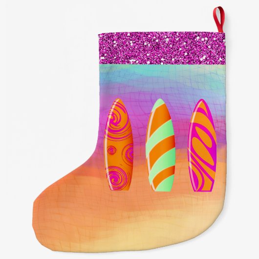 Grande Chaussette De Noël Paradise Beach Surfboards (Dos)