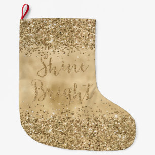 Grande Chaussette De Noël Parties scintillant d'or Confetti Sparkle Shine