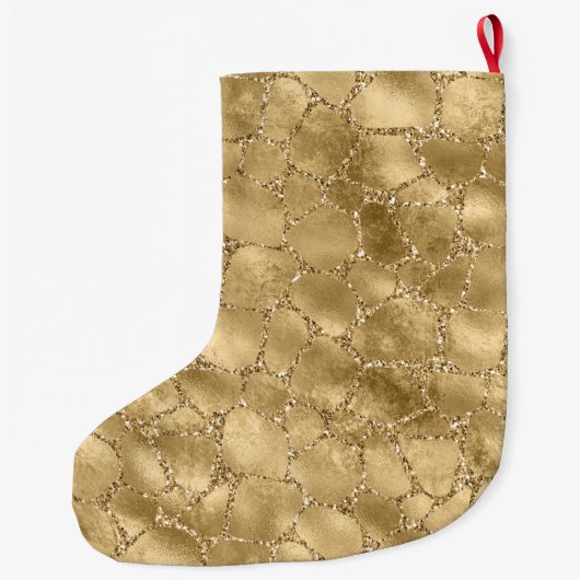 Grande Chaussette De Noël Parties scintillant en or Giraffe (Dos)