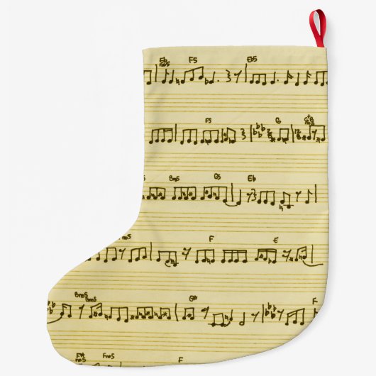 Grande Chaussette De Noël Partition manuscrite Notes de chansons Antique Ivo (Dos)