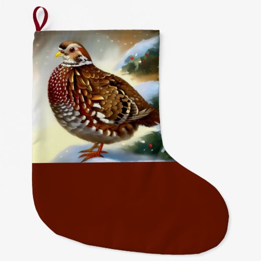 Grande Chaussette De Noël Partridge de Noël 1 (Devant)