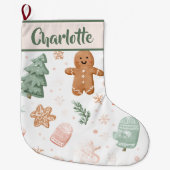 Grande Chaussette De Noël Pastel Joyful Holiday Pattern | Christmas Stocking (Devant)