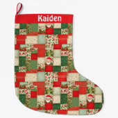 Grande Chaussette De Noël Patchwork Noël (Devant)