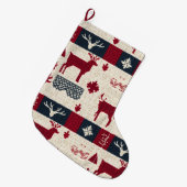 Grande Chaussette De Noël Patchwork nordique de Noël | Rennes (2) (Devant (Accrochage))