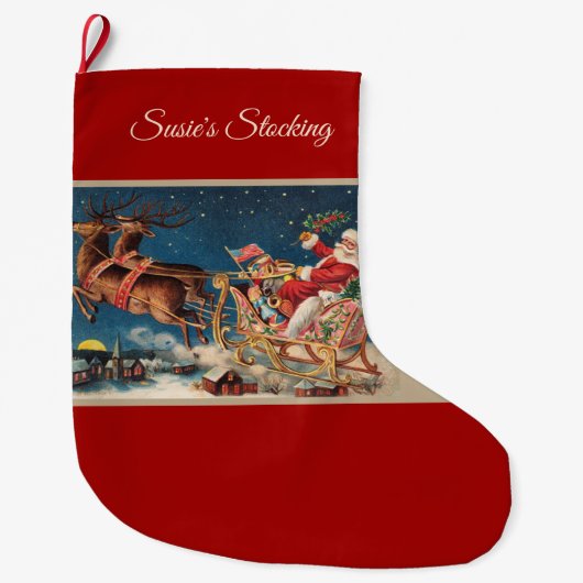 Grande Chaussette De Noël Patriot Santa (Devant)