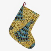 Grande Chaussette De Noël Peacocks Birds Rowan Trees Art Nouveau (Devant (Accrochage))