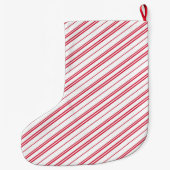 Grande Chaussette De Noël Peppermint Christmas Candy Cane Stripes (Dos)