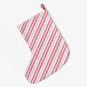 Grande Chaussette De Noël Peppermint Christmas Candy Cane Stripes (Dos (Accrochage))