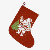 Grande Chaussette De Noël Père Noël avec cadeaux (Devant (Accrochage))