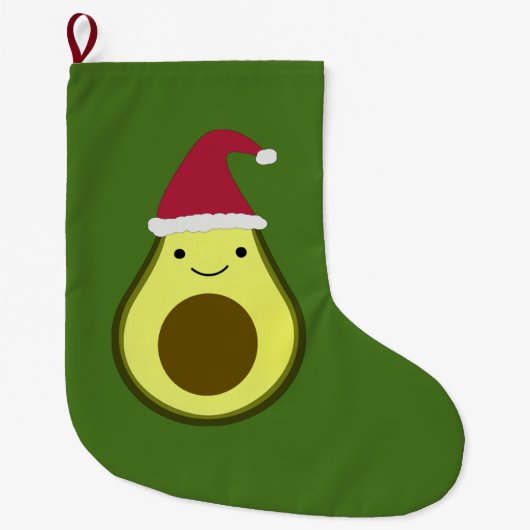 Grande Chaussette De Noël Père Noël Avocado Noël Stocking (Devant)