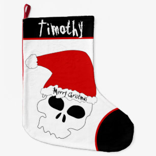 Grande Chaussette De Noël Père Noël Crâne Noël Stocker