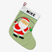 Grande Chaussette De Noël Père Noël de pêche (Devant (Accrochage))