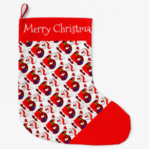 Grande Chaussette De Noël Père Noël d'empaquetage/d'agitation de Noël