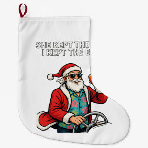 Grande Chaussette De Noël Père Noël Divorce Garde Humour Drôle Vacances Noël