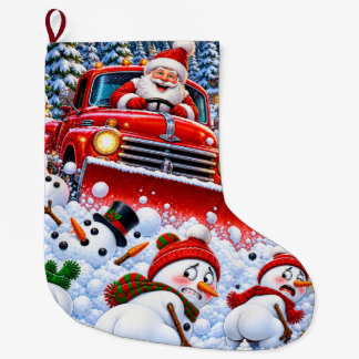 Grande Chaussette De Noël Père Noël drôle Chasse-neige qui fait caca Bonhomm