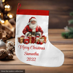 Grande Chaussette De Noël Père Noël élégant Minimaliste Noël cosy