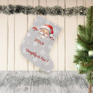 Grande Chaussette De Noël Père Noël est ici Nom et message personnalisés