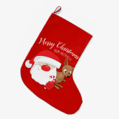 Grande Chaussette De Noël Père Noël et Kangaroo (Devant (Accrochage))