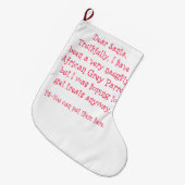 Grande Chaussette De Noël Perroquet vilain de gris africain (Devant (Accrochage))