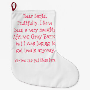 Grande Chaussette De Noël Perroquet vilain de gris africain