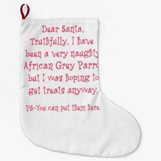 Grande Chaussette De Noël Perroquet vilain de gris africain