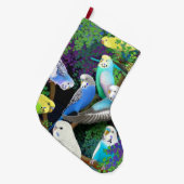 Grande Chaussette De Noël Perruches de perruche dans le bas de Noël de (Devant (Accrochage))