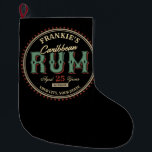 Grande Chaussette De Noël Personalized Caribbean Rum Liquor Bottle Label Bar<br><div class="desc">Personalized Caribbean Rum Liquor Bottle Label Bar Design - Customize with your Name and Custom Text!</div>