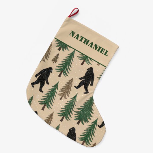 Grande Chaussette De Noël Personalized  Double sided Novelty Yeti  (Devant (Accrochage))
