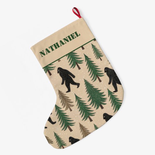 Grande Chaussette De Noël Personalized Double sided Novelty Yeti (Dos (Accrochage))