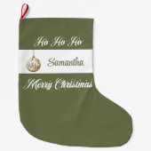 Grande Chaussette De Noël Personalized Earthy Tone Christmas Stocking (Devant)