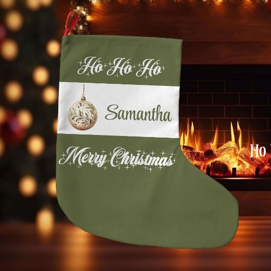 Grande Chaussette De Noël Personalized Earthy Tone Christmas Stocking