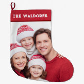 Grande Chaussette De Noël Personalized Family Photo Christmas Stocking (Devant)