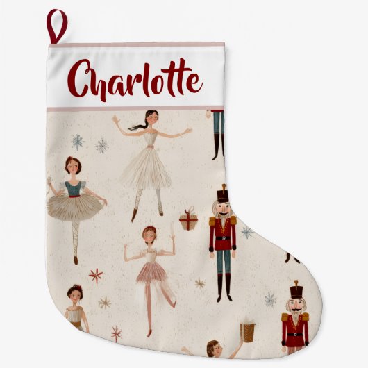 Grande Chaussette De Noël Personalized Nutcracker Christmas Stocking  (Devant)