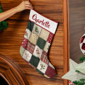 Grande Chaussette De Noël Personalized Patchwork Christmas Stocking 