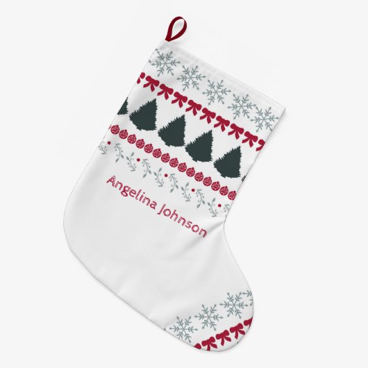 Grande Chaussette De Noël personalized text christmas  (Devant (Accrochage))