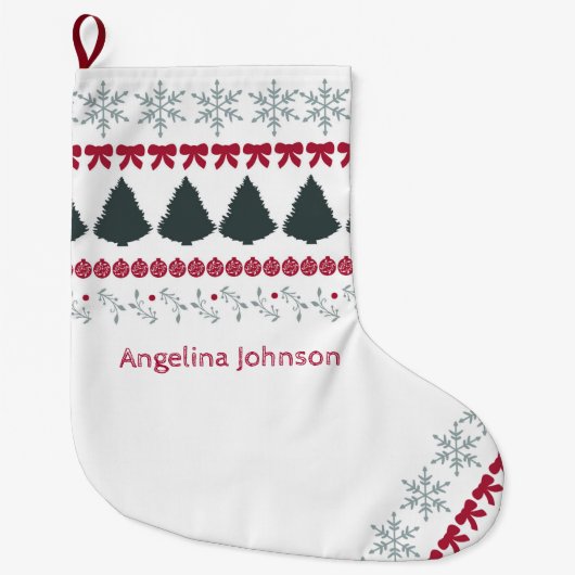 Grande Chaussette De Noël personalized text christmas  (Devant)