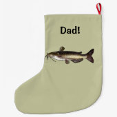 Grande Chaussette De Noël Personnalisable nommé de poisson-chat (Dos)