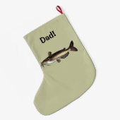 Grande Chaussette De Noël Personnalisable nommé de poisson-chat (Dos (Accrochage))