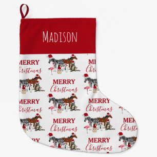 Grande Chaussette De Noël Personnalisé Animaux de Noël amusants Chapeaux de 