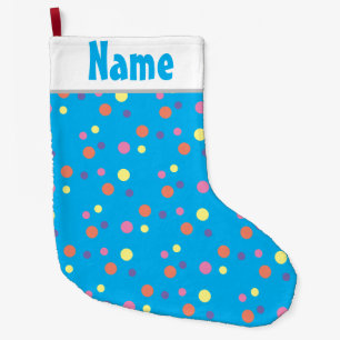 Grande Chaussette De Noël Personnalisé bleu Noël Enfants en bas