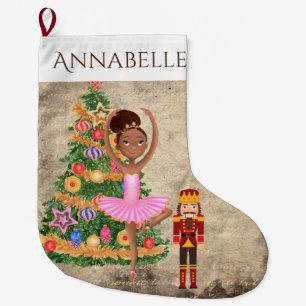 Grande Chaussette De Noël Personnalisé Le Casse-Noisette Clara Ballet Holida