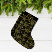Grande Chaussette De Noël Personnalisé noir et or