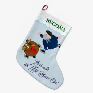 Grande Chaussette De Noël Personnalisé, Olentzero + "Zorionak eta Urte Berr
