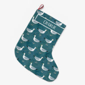 Grande Chaussette De Noël Personnalisé Seagull (Devant (Accrochage))