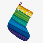 Grande Chaussette De Noël Personnalisé Stocking lgbtq rainbow flag lesbian g (Devant (Accrochage))
